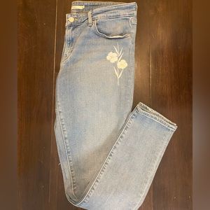 LEVI'S 711 Skinny Size 31 Floral Embroidered Light-Medium Wash Jeans